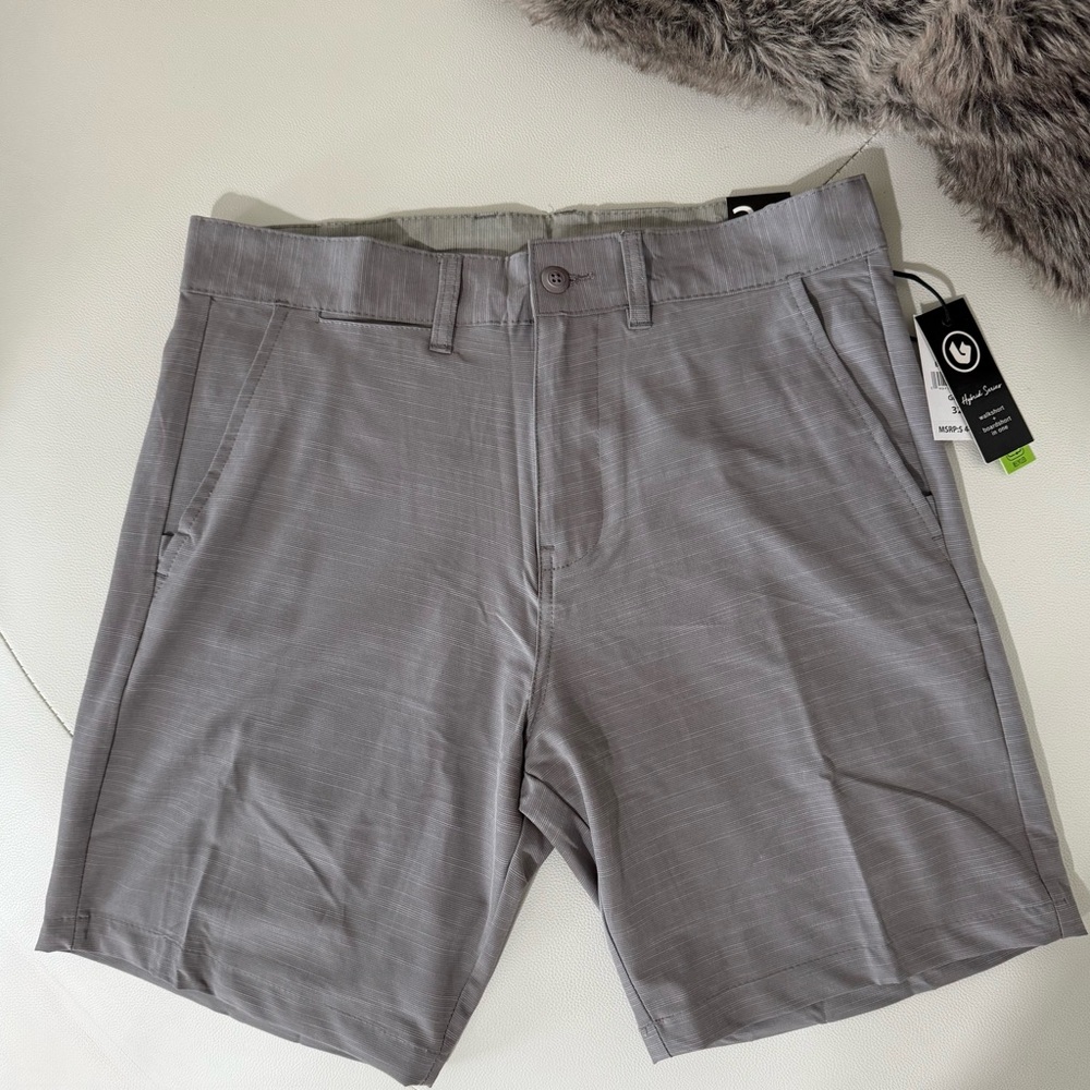 Burnside Men's Hybrid Series Walkshort + boardshort in one light gray size 32